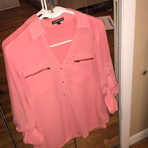 Bright salmon blouse